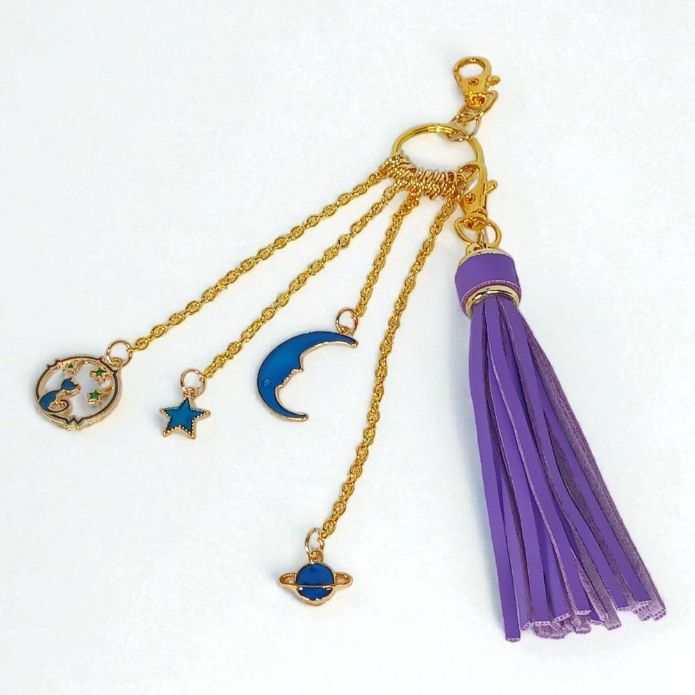 Celestial Bag Charm Purse Jewelry Tassel Spacecore Jane Birkin Galaxycore 2000s - Picture 11 of 14